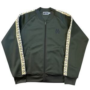 L Bape Green Shark Lined Track Jacket